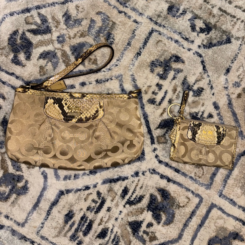 Coach wristlet and matching coin purse